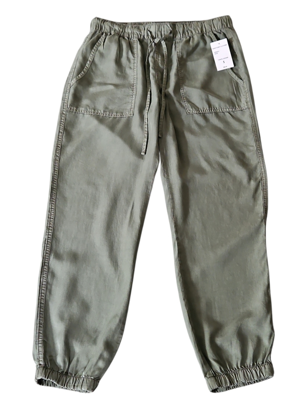 Sanctuary Jogger Tencel Pants Olive Green Drawstring Waist NWT